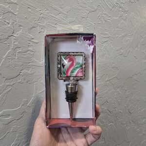 Pink Flamingo‎ Glass Bottle Stopper